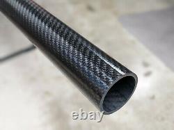 1.5in, 38mm x 1.74in, 44mm x 69 to 74 Inch 2x2 Twill Carbon Fiber Tube