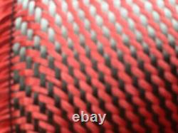 10' X 1 METER=RED CARBON FIBER FABRIC-TWILL WEAVE-3K/200g