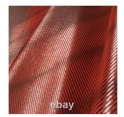 1100D Red Aramid Carbon Fiber Mixed Cloth 200gsm 2x2 Twill 100cm Hybrid Fabric