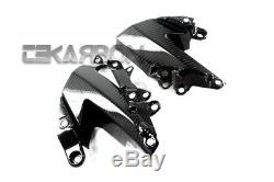 2009 2012 Kawasaki ZX6R Carbon Fiber Side Fairing Panels 2x2 twill weaves