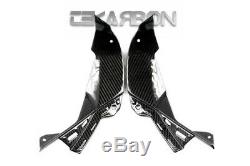 2013 2016 Kawasaki ZX6R Carbon Fiber Air Intake Covers 2x2 twill weaves