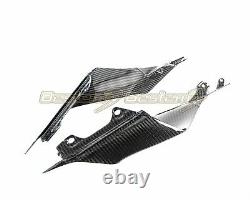 2017-2020 Yamaha R6 Carbon Fiber Tail Side Trim Cover Twill Weave Pattern Ver. 2