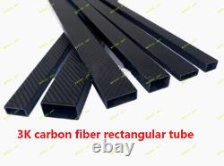 2PC 3K Carbon Fiber Rectangular Tube 48 50 52 72 80 95 125mm Plain/Twill L500mm