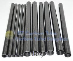 2mm Thickness 3K Carbon Fiber Tube 8 10 12 14 20 22 24 30 40 60 64 1-2pcs L500mm
