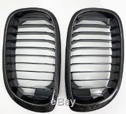 2x2 TWILL REAL CARBON FIBER FRONT GRILLES GRILLE FOR 02-05 E46 02-05 330i sedan