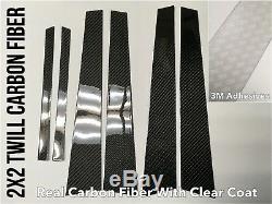 2x2 twill carbon fiber pillar panels covers for 04-10 E60 E61 M5 535i 530i 545i