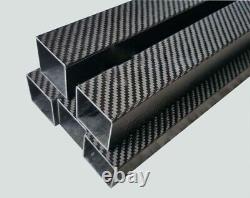 3K Plain/Twill weave Carbon Fiber Rectangle Flat tube Square Tube 2pcs 50cm