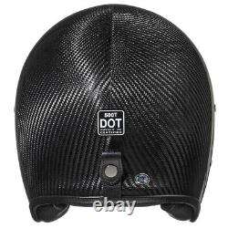 3K Twill Weave Gloss Carbon Fiber 3/4 DOT Open Face Motorcycle Helmet
