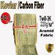 4 In X 50 Ft Made With Kevlar-carbon Fiber Fabric- Yellow-twill-3k/200g/m2