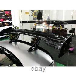 57'' Inch 3D 3DI GT Twill Carbon Fiber Car Rear Spoiler Racing Wing Adjustable