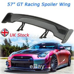57'' Universal Carbon Fiber Color GT Adjustable Car Rear Racing Spoiler Wing