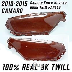 5th GEN Camaro Carbon Fiber Door Panels 100% 3K Twill Crimson Carbon Kevlar