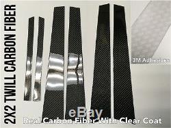 6X 2X2 Twill Carbon Fiber Pillar Panel Covers FOR 12-19 BMW F30 F80 M3 335i 328i