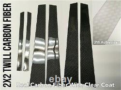 6pc 2x2 Twill Real Carbon Fiber B Pillar Panel Covers For 06-11 W164 Ml63 Ml350