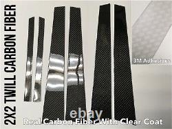6pc Twill Real Carbon Fiber Pillar Panels Cover For 07-13 W221 S550 S63 S65 S600