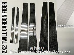 6pcs 2X2 Twill Real Carbon Fiber Pillar Panel Covers For 09-15 F01 F02 750i B7