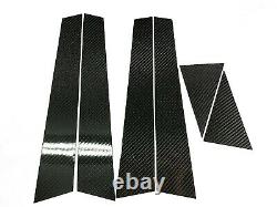 6pcs 2x2 Twill Real Carbon Fiber Window Pillar Panel Covers For 09-16 A4 S4