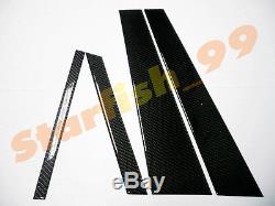 8x 3d Gloss Real Twill Carbon Fiber B-pillar Post Cover For 08-11 Bmw X6 E71 //m