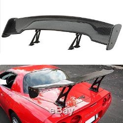 Adjustable 57'' 3D GT Rear Trunk Twill Carbon Fiber Color Spoiler Racing Wing