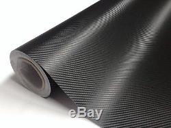 Black 1.52m30m 3D Twill Weave Carbon Fiber Vinyl Wrap Film Self Adhes