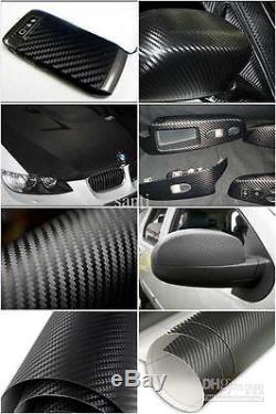 Black 1.52m30m 3D Twill Weave Carbon Fiber Vinyl Wrap Film Self Adhes