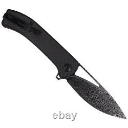 CIVIVI Knife Riffle Twill Carbon Fiber / Black G10, Black Damascus (C2024DS-1)