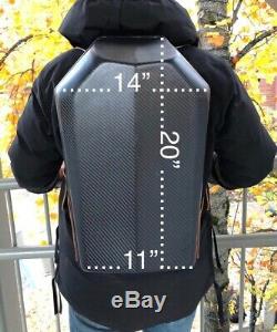 Carbon Fiber Backpack Real 5.6oz Twill Weave Carbon Fiber With Kevlar