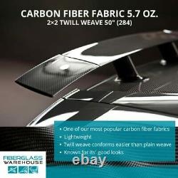 Carbon Fiber Cloth 3K, 5.7oz x 50 2x2 Twill Weave Fabric 3 Yard Roll