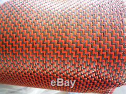 Carbon Fiber Cloth Orange/Red Kevlar Fabric Dual Twill Weave 50 3k 5 yards
