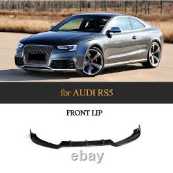 Carbon Fiber Front Bumper Lip Spoiler Body Kit For AUDI RS5 2012-2015 Refit