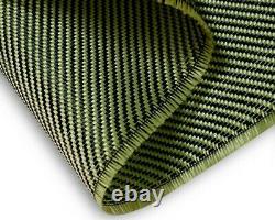 Carbon Fiber Made With Kevlar Yellow 3K 6.7oz 230gsm 40 Wide Twill Weave Fabric
