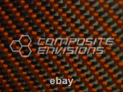 Carbon Fiber Panel Made with Kevlar Orange. 056/1.4mm 2x2 twill-EPOXY-12x24