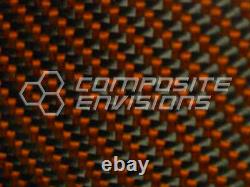 Carbon Fiber Panel Made with Kevlar Orange. 185/4.7mm 2x2 twill-EPOXY-12x48