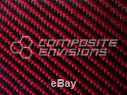 Carbon Fiber Panel Made with Kevlar Red. 022/. 56mm 2x2 twill-24x36