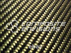 Carbon Fiber Panel Made with Kevlar Yellow. 022/. 56mm 2x2 twill-12x48
