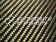 Carbon Fiber Panel Made With Kevlar Yellow. 093/2.4mm 2x2 Twill-12x48