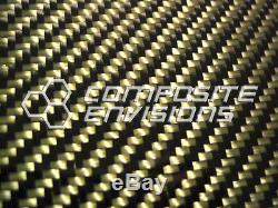 Carbon Fiber Panel Made with Kevlar Yellow. 093/2.4mm 2x2 twill-24x48
