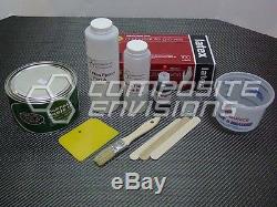 Carbon Fiber Part Wrapping Kit w Clear Epoxy 2x2 Twill Weave Medium Kit