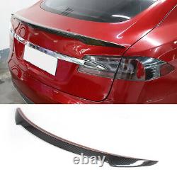 Carbon Fiber Rear Boot Trunk Lip Spoiler Wing for Tesla Model S Sedan 12-19