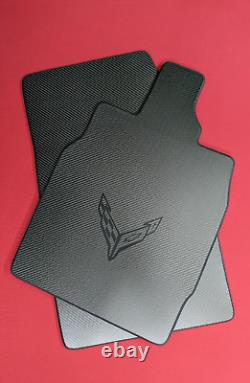 Carbon fiber floor mats for Chevrolet Corvette C-8 fabric 2×2 Twill 3k