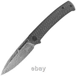 Civivi Caetus Knife Twill Carbon Fiber, Black Hand Rubbed Damascus (C21025C-DS1)