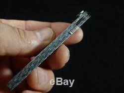 Custom Handmade Terry Renner Gentleman's Slim Silver Twill Carbon Fiber Knife