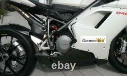 Ducati 848 1098 1198 Carbon Belly Pans In Twill Gloss Weave Fibre Fiber Bellypan