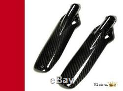 Ducati Scrambler Cafe Racer Carbon Fibre Front Fork Covers In Twill Weave Fiber