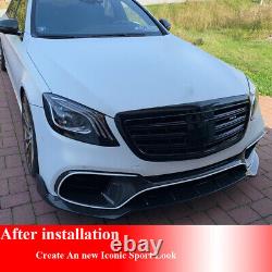 Fits Benz W222 S63 S65 AMG 2018UP REAL CARBON Front Bumper Lip Air Vent Covers