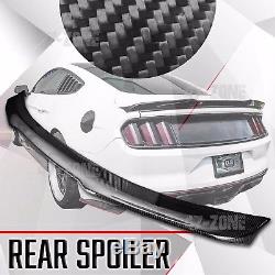 For 15-17 Ford Mustang Gloss Real Carbon Fiber Rear Spoiler Wing Racing Style