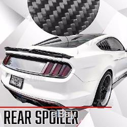 For 15-17 Ford Mustang Gloss Real Carbon Fiber Rear Spoiler Wing Racing Style