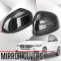For 2014-17 BMW X5 F15 Black Real Carbon Fiber Side Mirror Cover Replacement