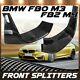 For 2015-18 Bmw M3 F80 M4 F82 Real Glossy Carbon Fiber Front Bumper Splitter Set