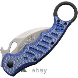 Fox Karambit Linerlock Blue Twill G10/Carbon Fiber Folding N690 Knife 479BLTSW